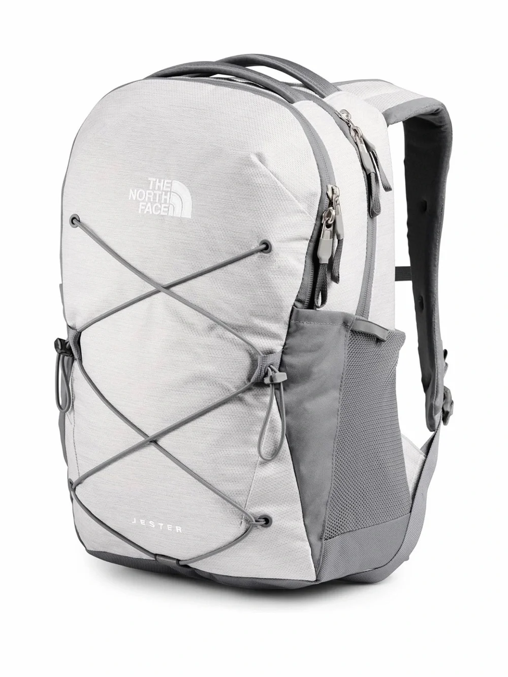 The North Face Jester Backpack in Light Gray and Gray Accents